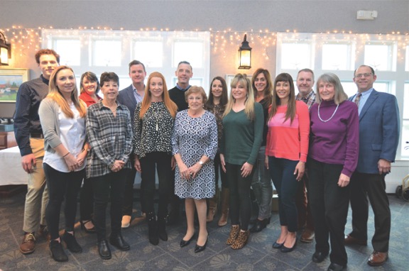 Chairman's Circle Diamond Award, The Lee Ann Wilkinson Group members shown are (l-r) Thomas Bilinski, Erin Stasi, Mary McLeod, Kathy Wilson, Dane Baich, Lee Ann Wilkinson, Chris Holt, company owner Bette Gallo, Theresa Lewis, Taylor Wilkinson, Elaine Dernoga, Erin Lee, Mark Robinson, Cyndi Myers, and company broker and Vice President Andrew Ratner. SUBMITTED PHOTOS
